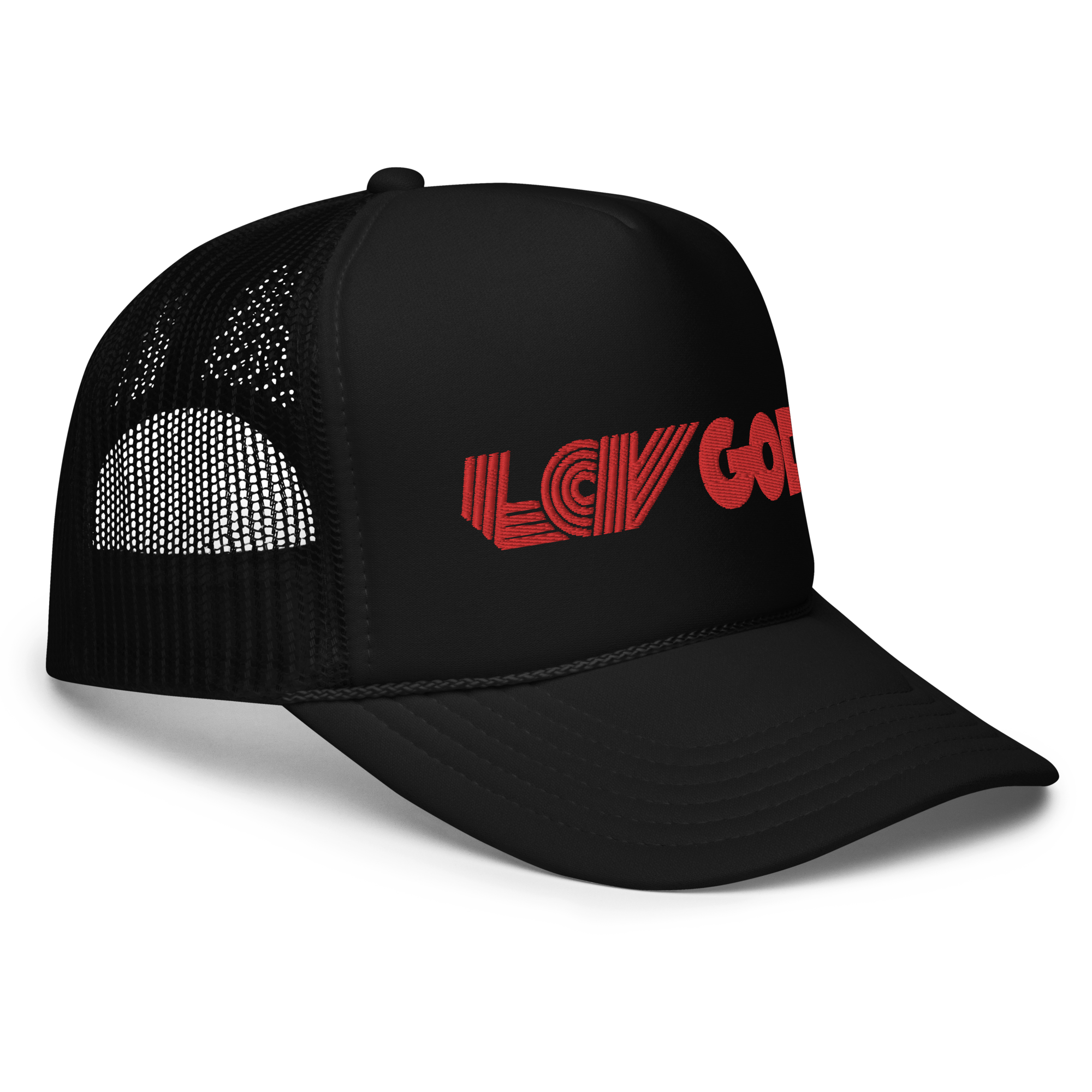 Love God - Red Trucker Hat