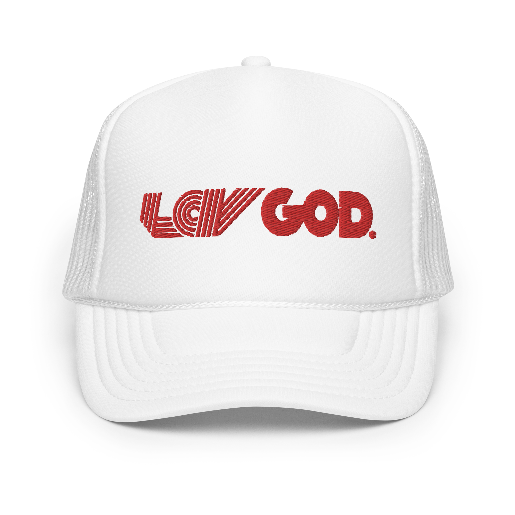 Love God - Red Trucker Hat