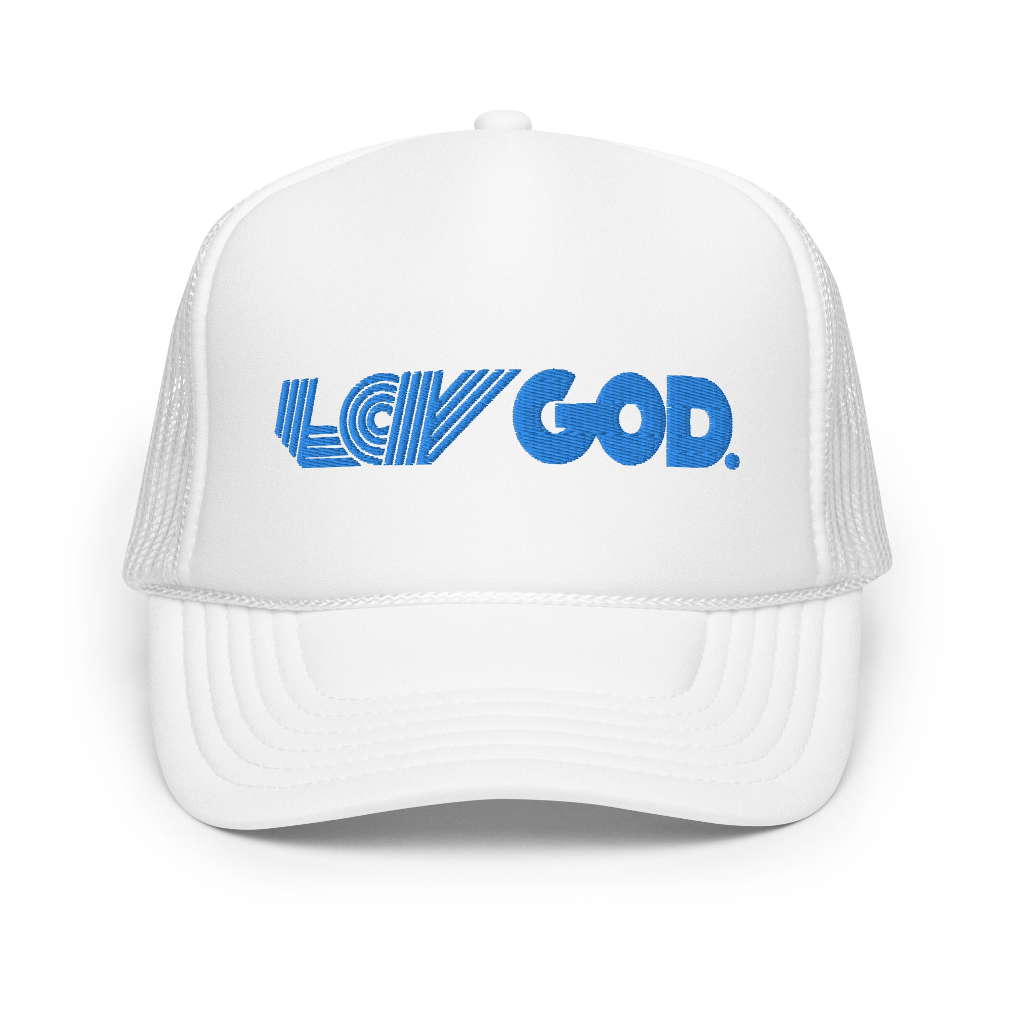 Love God - Blue Trucker Hat