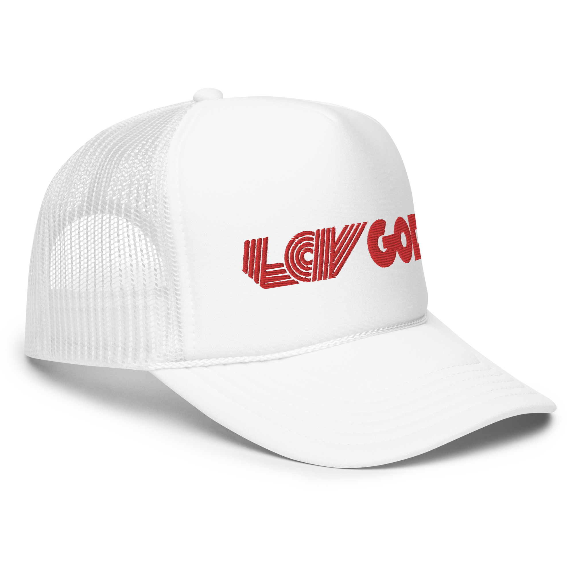 Love God - Red Trucker Hat